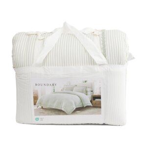 BOUNDARY Rickrack Border Striped Comforter Set
